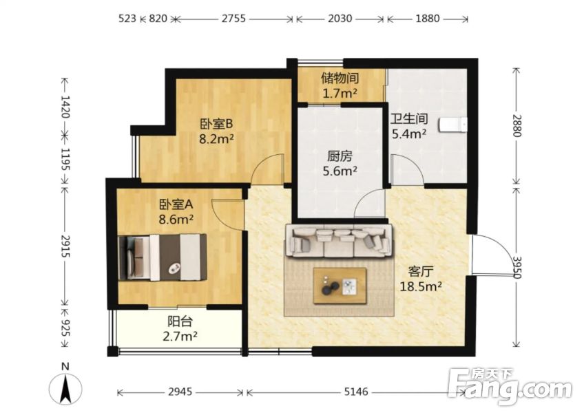 市南路保利国际逸天城精装修标准两房一厅直接入住