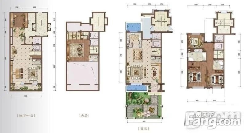 600平米法式现房联排别墅万科物业私家电梯车库同看凯德麓语