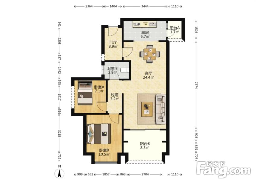 凤凰湾繁华里7192平2居东南向毛坯着急出售