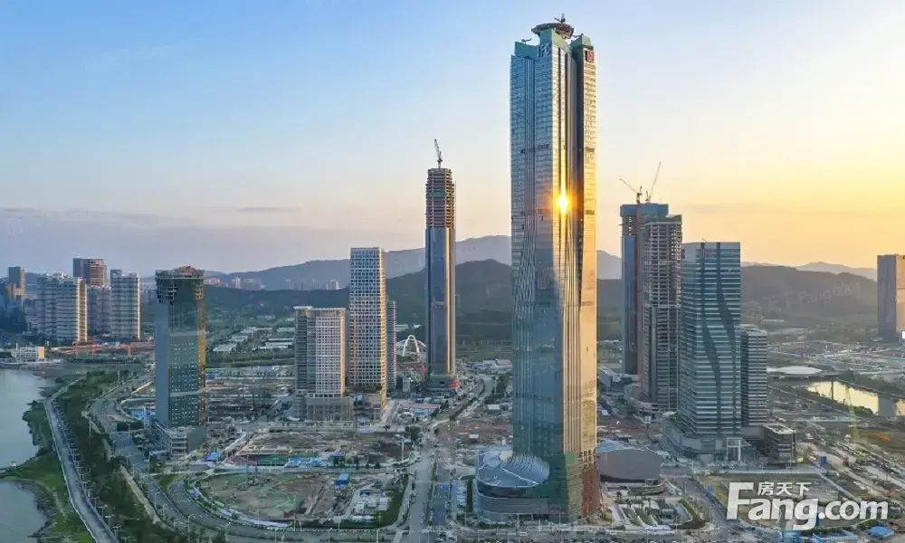 珠澳第1高楼ifc琴澳湾1号俯瞰澳门湾仔横琴两岸三地