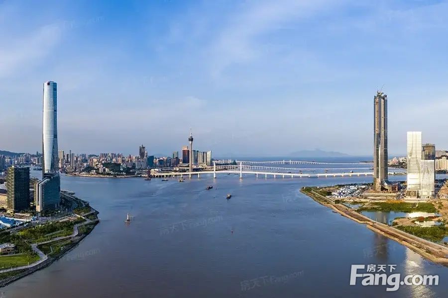 珠澳第1高楼ifc琴澳湾1号俯瞰澳门湾仔横琴两岸三地