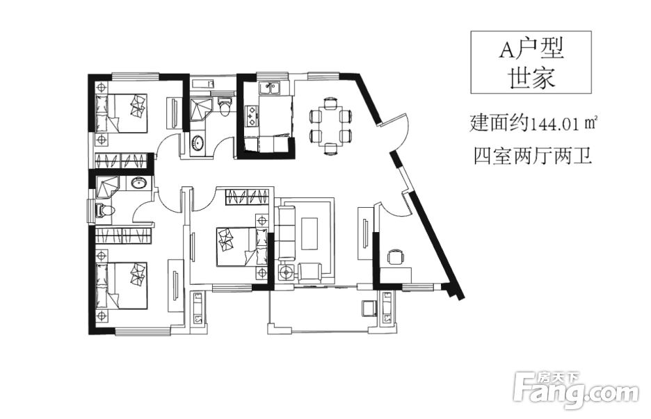 4号线月亮岛旁 上师大 明发国际毛坯大4房 配套成熟