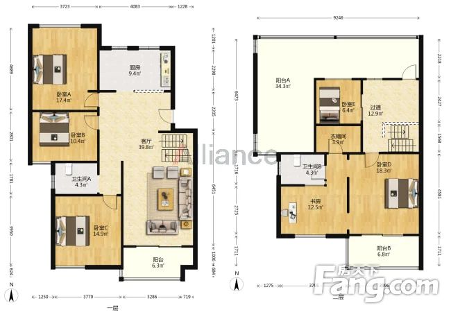 洋房真复式楼送50平露台2层精装修三环内光谷软件园旁