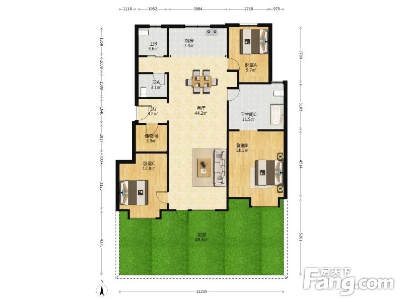 中介费1万科西华府电梯洋房好楼层精装大三室急售