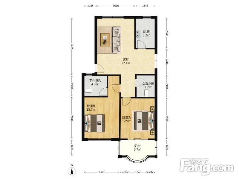 翰林苑小区满五的房子边户采光好楼层好