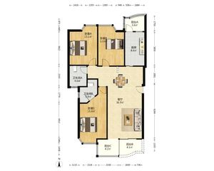 世纪彩城 3室2厅 123.98平