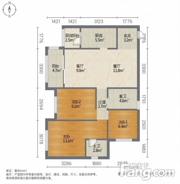 楼层好 有电梯 商业配套成熟 小三房,重庆巴南渝南大道奥园金樾山二手