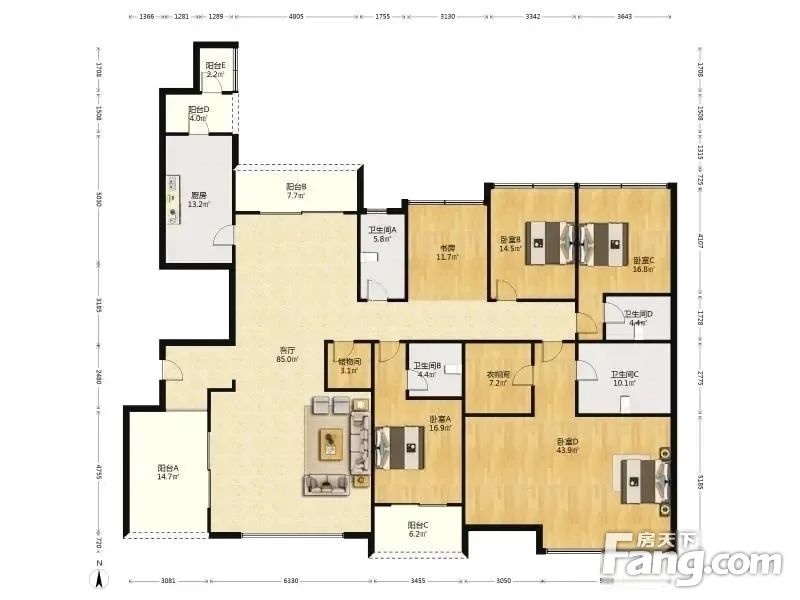 仁恒滨河湾5室3厅31346平