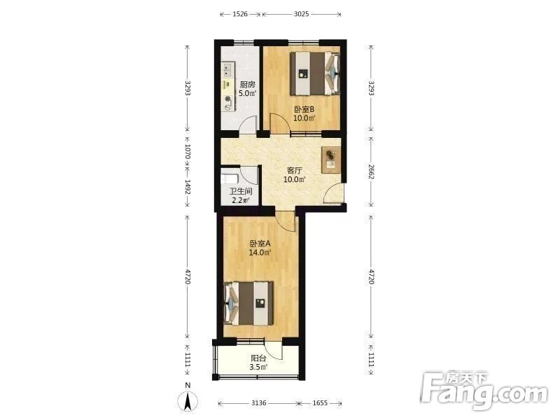 89平,北京海淀清河永泰东里二手房 两室 - 房天下