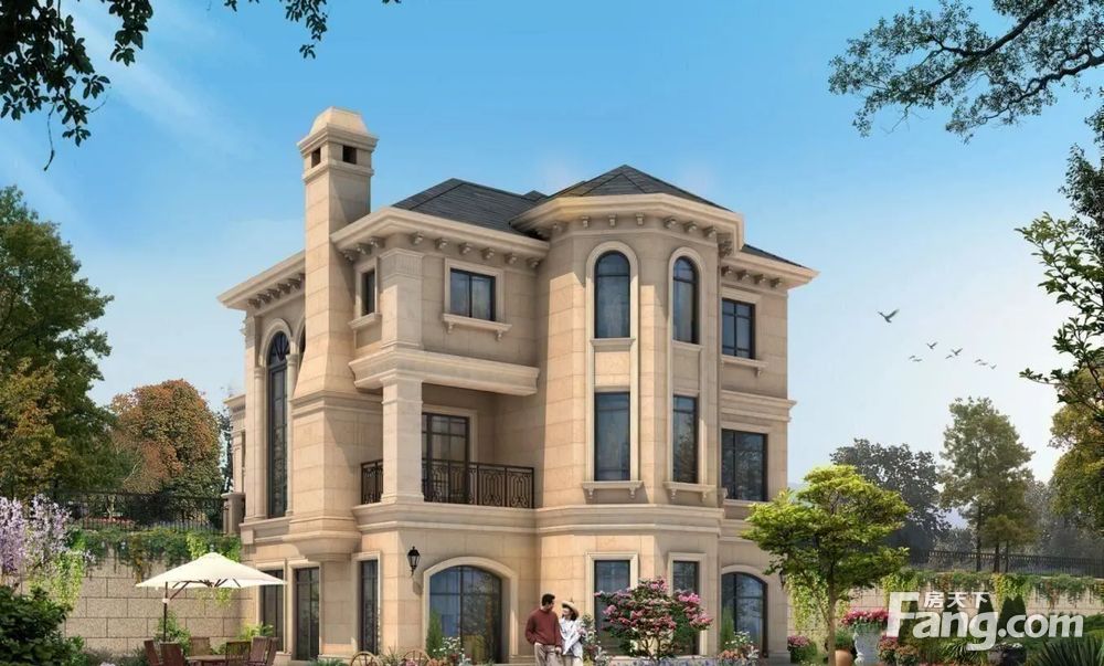 金开大道棕榈泉法式大独栋别墅上证500平花园近3亩