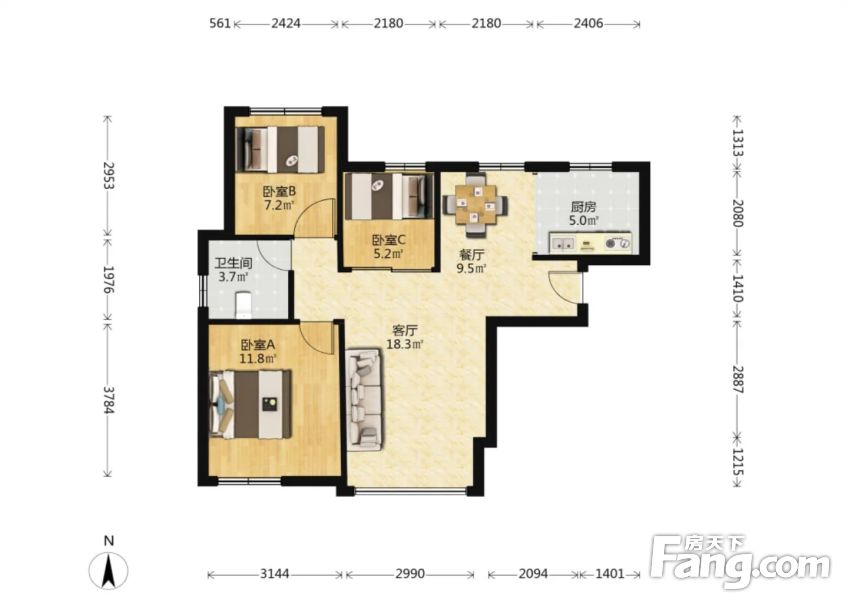 星河荣御低总价精装小三居边户全明南北通透