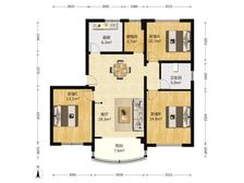 板式南北通大3房 飞机户型看房有钥匙