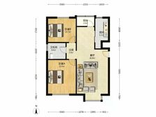 【拥金1】博朗园 2室1厅 104.2平 南北通透 户型方正