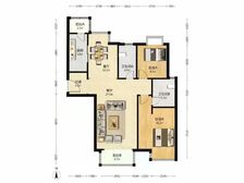 【拥金1】天霖园 2室2厅 122.94平 南北通透
