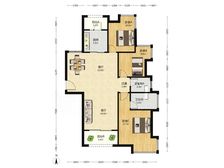 远洋城天祺花园 豪华装修3室2厅 121.43平