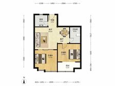 【拥金1】仁恒海河广场 2室1厅 90.61平 朝南 不到顶