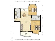 滨江名人苑115平南北通2房 清爽精装有车位 外滩滨江江景房