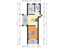 东旺公寓 60平1居 西南向中装修 拎包入住