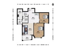 商品房 景观楼层,超大2房2厅,卧室带飘窗,近双地铁,图书馆