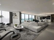 北滨路中粮天悦壹号,板式洋房大平层头排看江江,全玻璃幕墙