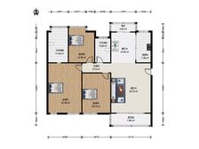 【新上】电梯洋房,得房率85%,户型方正。