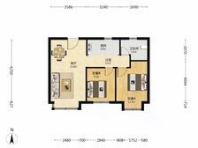 【拥金1】天房天拖盈艺园 2室1厅 88.93平 朝南中楼层