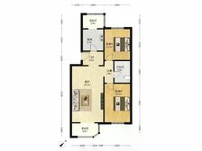 【拥金1】莲安里2期 2室1厅 96.85平 南北通透H户型