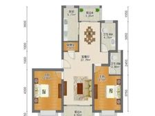 虹叶茗园 124.57平2居 南北向精装修 视野无遮挡