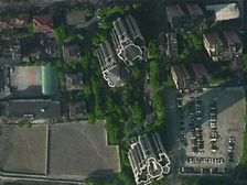 俯瞰风貌区及华山绿地欧式古堡顶层复式空中别墅客厅挑空
