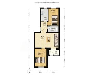 葛布店北里 2室1厅 60.39平